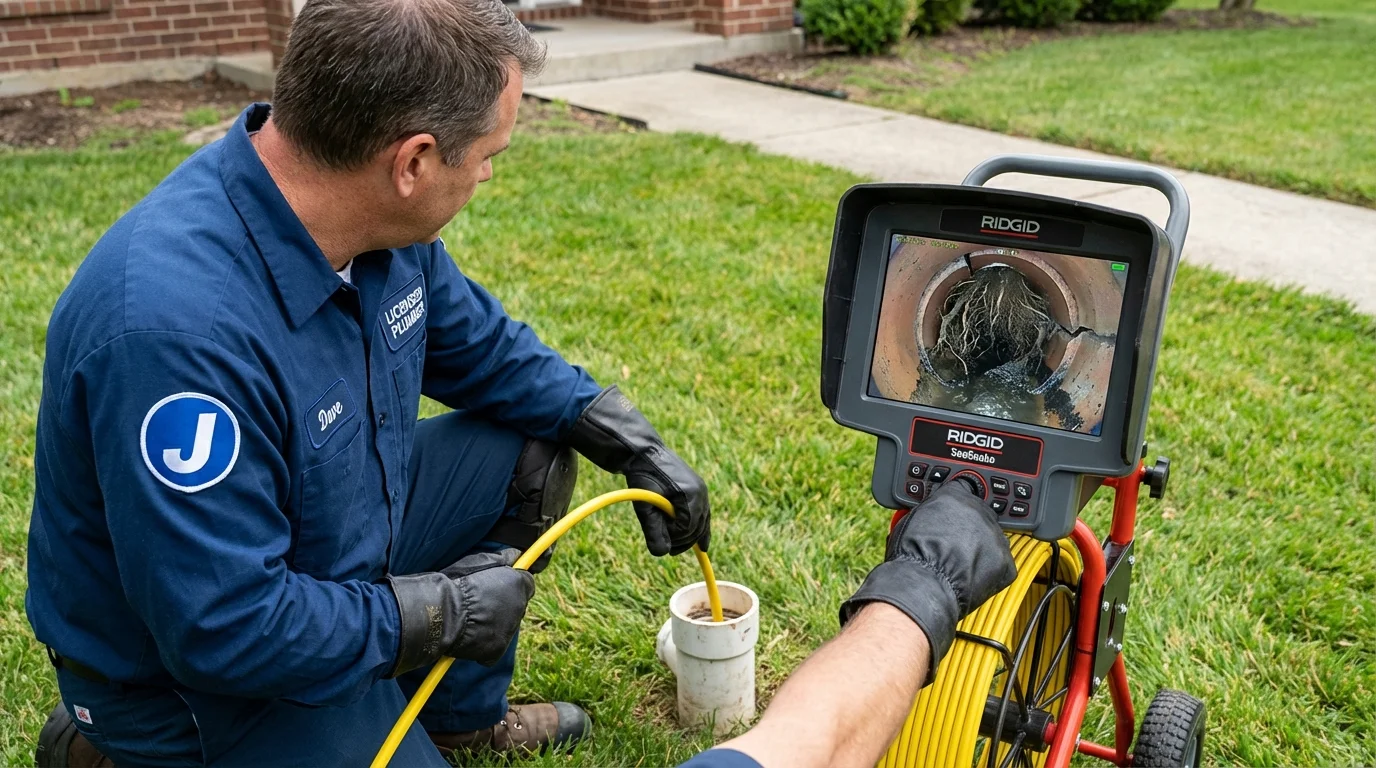 Sewer camera inspection being performed by Johns Plumbing LLC in Tappahannock